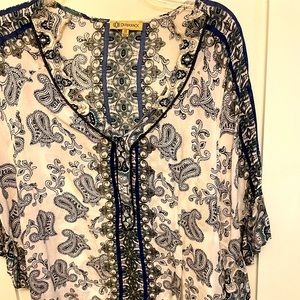 Democracy paisley blouse with tassels on side